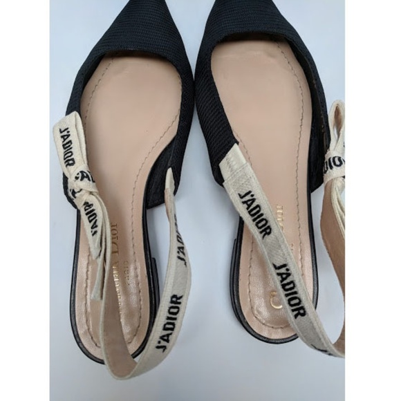 SOLD Dior Black J'adior Slingback Flats - Picture 5 of 6